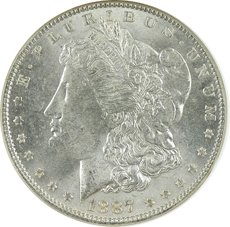 Ten 1887 NGC MS-64