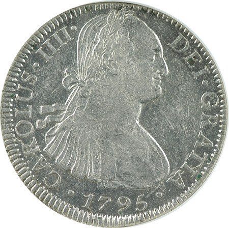 1795 Mexico Eight Reales NGC AU-58.