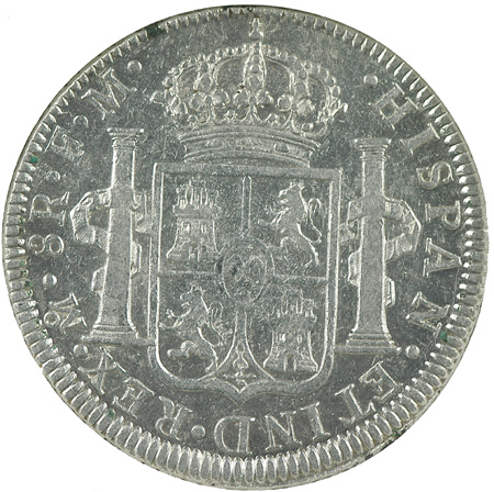 1795 Mexico Eight Reales NGC AU-58.