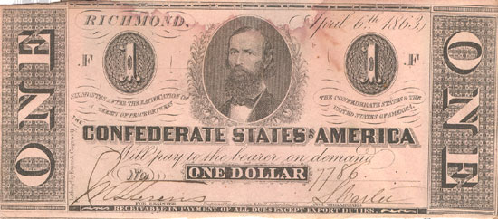 Nine Confederate Notes.