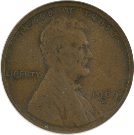 Five Lincoln Wheat Cents.