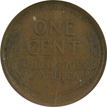 Five Lincoln Wheat Cents.