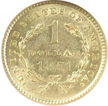 Three Gold Dollars.  NGC MS-62.