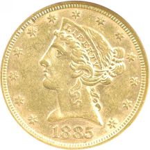 1885 ANACS AU-50.