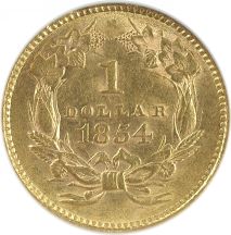 1854 Type 2. NGC AU-58.