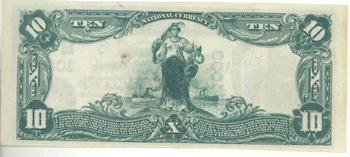 1902 $10.00. Morrison, IL Blue Seal. XF.