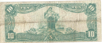 1902 $10.00. Emporia, KS Blue Seal. F.