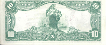 1902 $10.00. Tiffin, OH Blue Seal. CHCU.