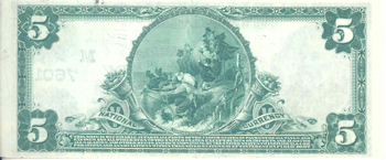 1902 $5.00. East Chicago, IN Blue Seal. XF.