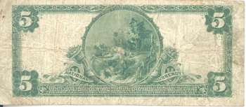 1902 $5.00. Salt Lake City, UT Blue Seal. VG.