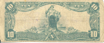 1902 $10.00. Centralia, IL Blue Seal. VG.