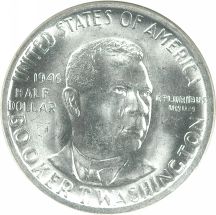 Three Booker T. Washington Commemorative Silver Half Dollars. NGC MS-66.