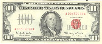 1966 $100.00.  GemCU.