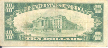 1929 $10.00. East St. Louis, IL Ty. 1. F.