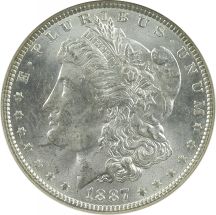 Eight 1887 NGC MS-64.