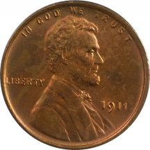 Eight Lincoln Wheat Cents.  Unc.