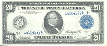 1914 $20.00 Minneapolis.  Blue Seal. CHCU.