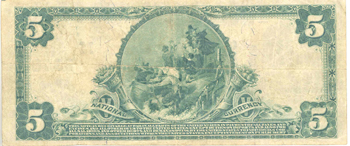 1902 $5.00. Paris, IL Blue Seal. F.