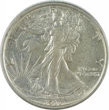 1917-D Reverse. AU-55.