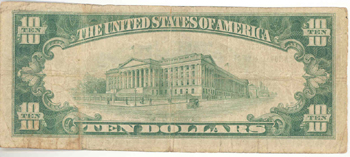 1929 $10.00. Maysville, OK Ty. 2. F.