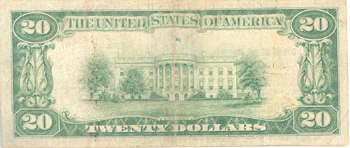 1929 $20.00. Seymour, IN Ty. 1. VG.