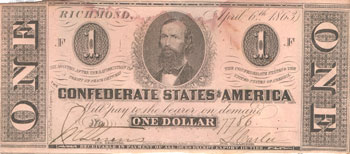 Nine Confederate Notes.