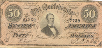 Nine Confederate Notes.