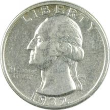 Two Washington Quarters AU-50+.