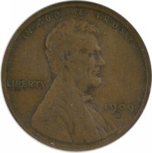 Five Lincoln Wheat Cents.