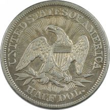 Three Seated Liberty Half Dollars.