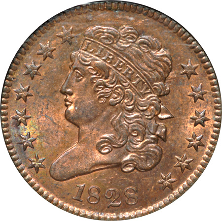 1828 C-3, B-2, Rarity-1. 13 Stars. ANACS MS-64 RB