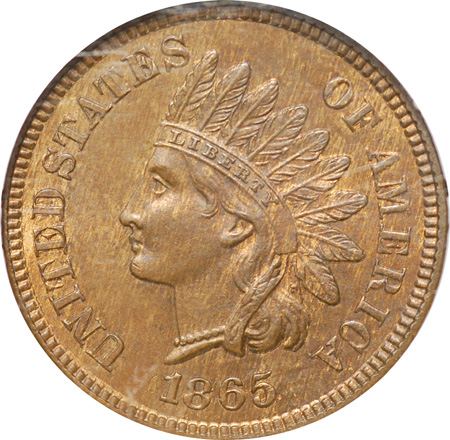 1865 NGC MS-64 BN.