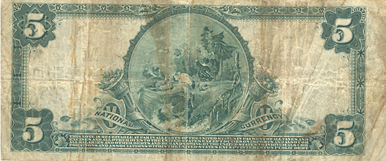 1902 $5.00. El Paso, IL Blue Seal. F.