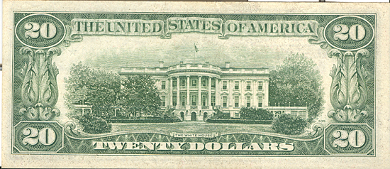 1934-D $20.00 St. Louis Star. AU.