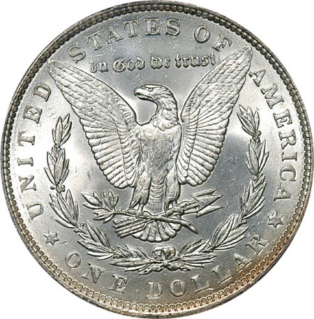 Two Morgan Silver Dollars. NGC MS-63.