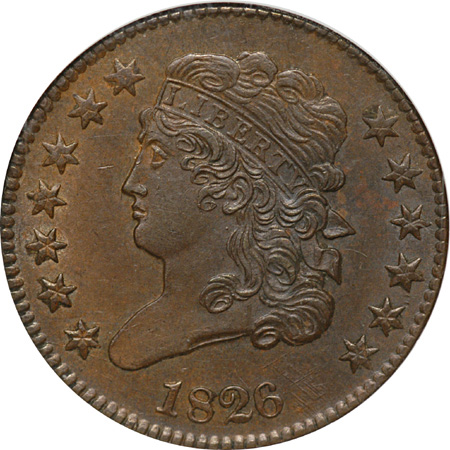 1826 NGC C-1, R-1 MS-62 BN.