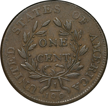 1802 S-226, R-2, Normal Reverse. NGC XF-45 BN.