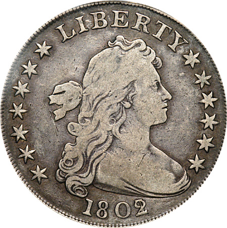 1802/1 Wide Date B-3, BB-234, R-3. PCGS F-12.