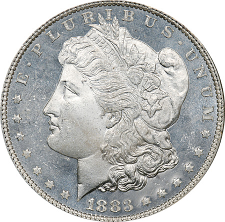 Twenty 1883 Morgan Dollars.