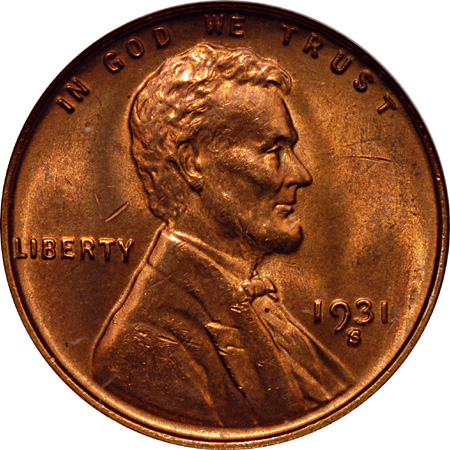 Two 1931-S Lincoln Wheat Cents NGC MS-64 RD.