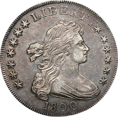 1800 Dotted Date, B-14, BB-194, R-3. NGC AU-53.