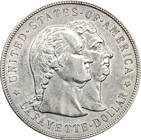 1900 Lafayette Dollar. AU-50.