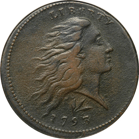 1793 Lettered Edge. ANACS XF Details, Net VF-20.