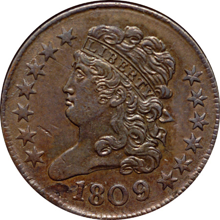 Four Classic Head Half Cents and an 1837 Half Cent Token.