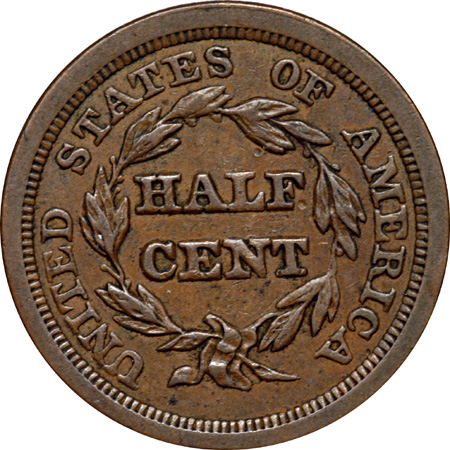 Five Braided Hair Half Cents.