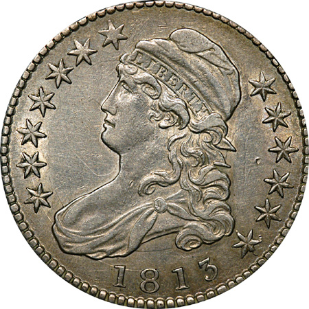 Two 1813 Capped Bust Lettered Edge Half Dollars.