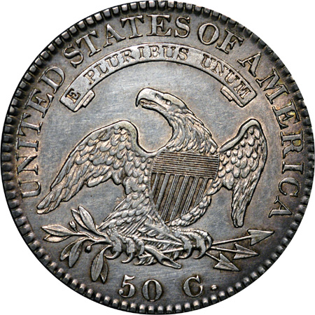 Three Capped Bust Lettered Edge Half Dollars.