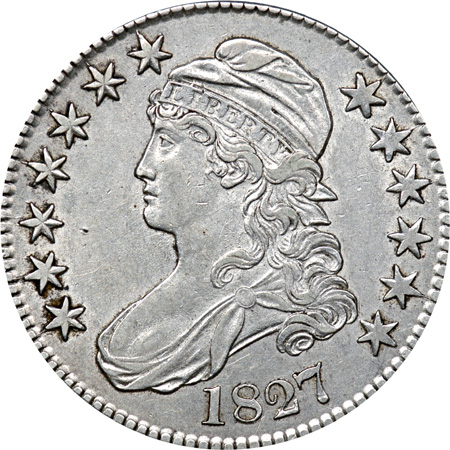 Three Capped Bust Lettered Edge Half Dollars.