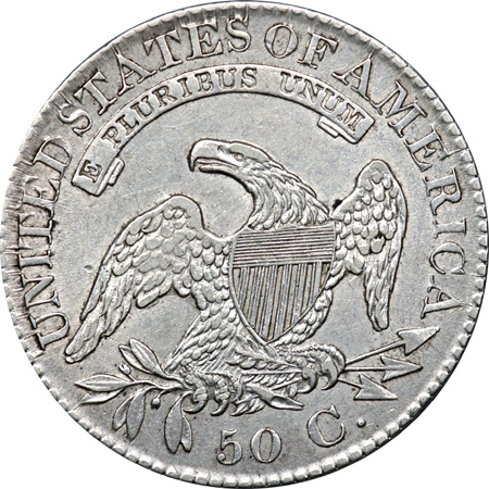 Three Capped Bust Lettered Edge Half Dollars.