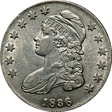 Four Capped Bust Lettered Edge Half Dollars.